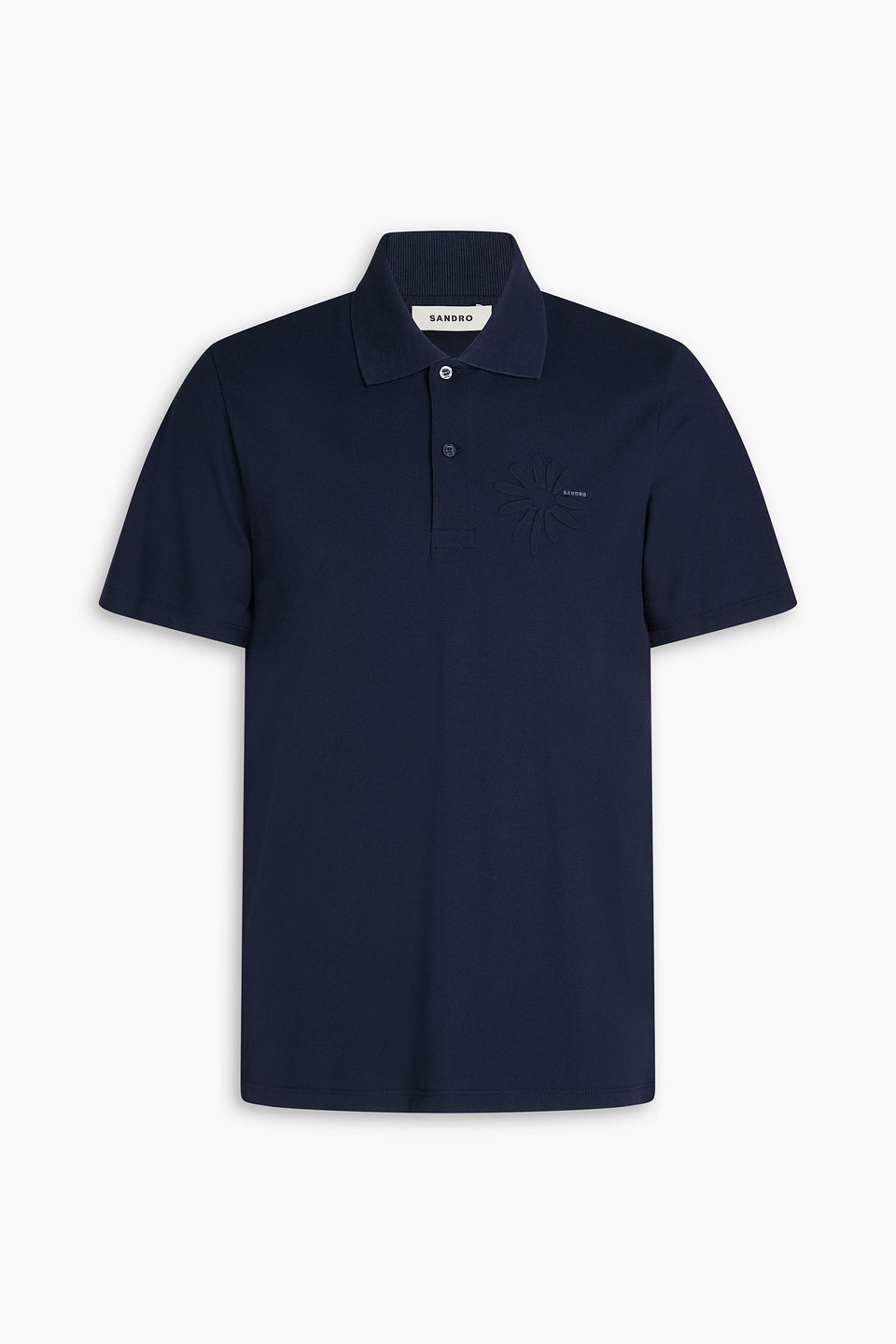 Sandro Cotton-piqué Polo Shirt In Nachtblau