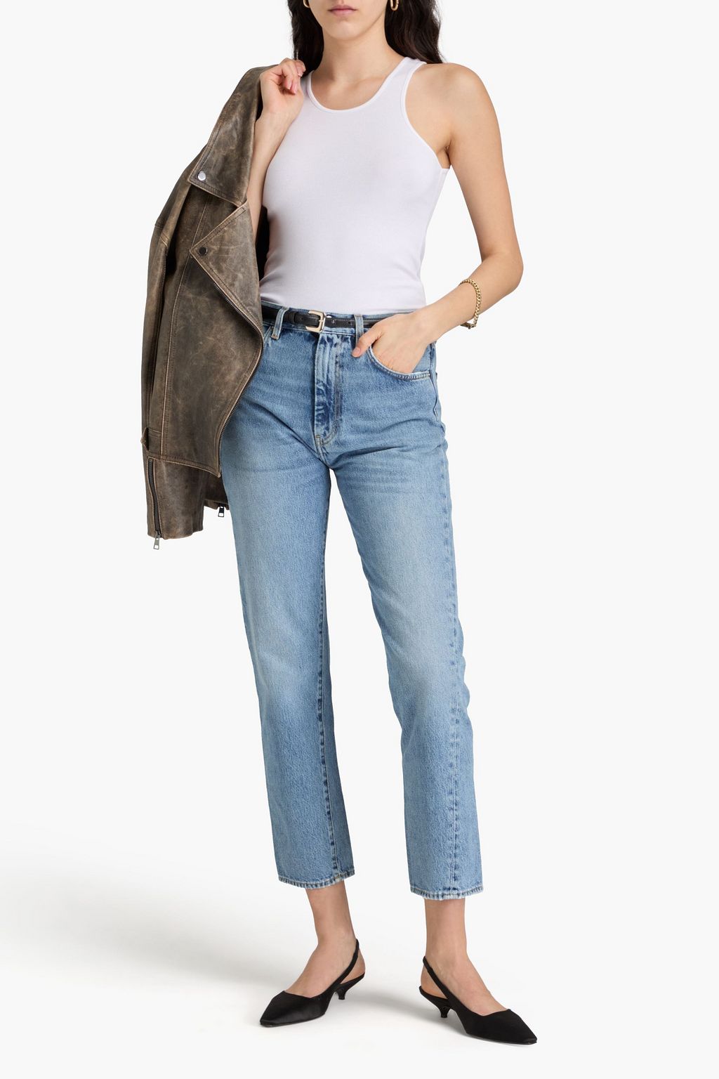 TOTEME Ribbed cotton-blend jersey tank