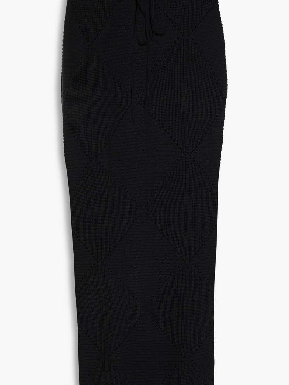 ribbed wool and silk-blend maxi skirt