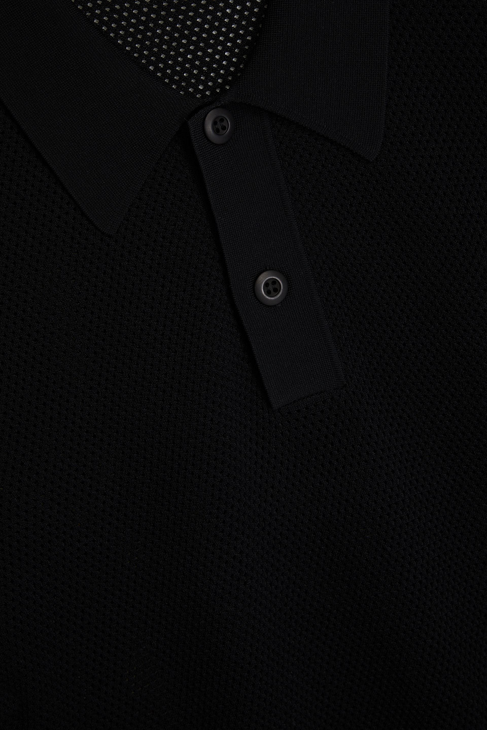 Sandro Poloshirt In Lochstrick In Schwarz