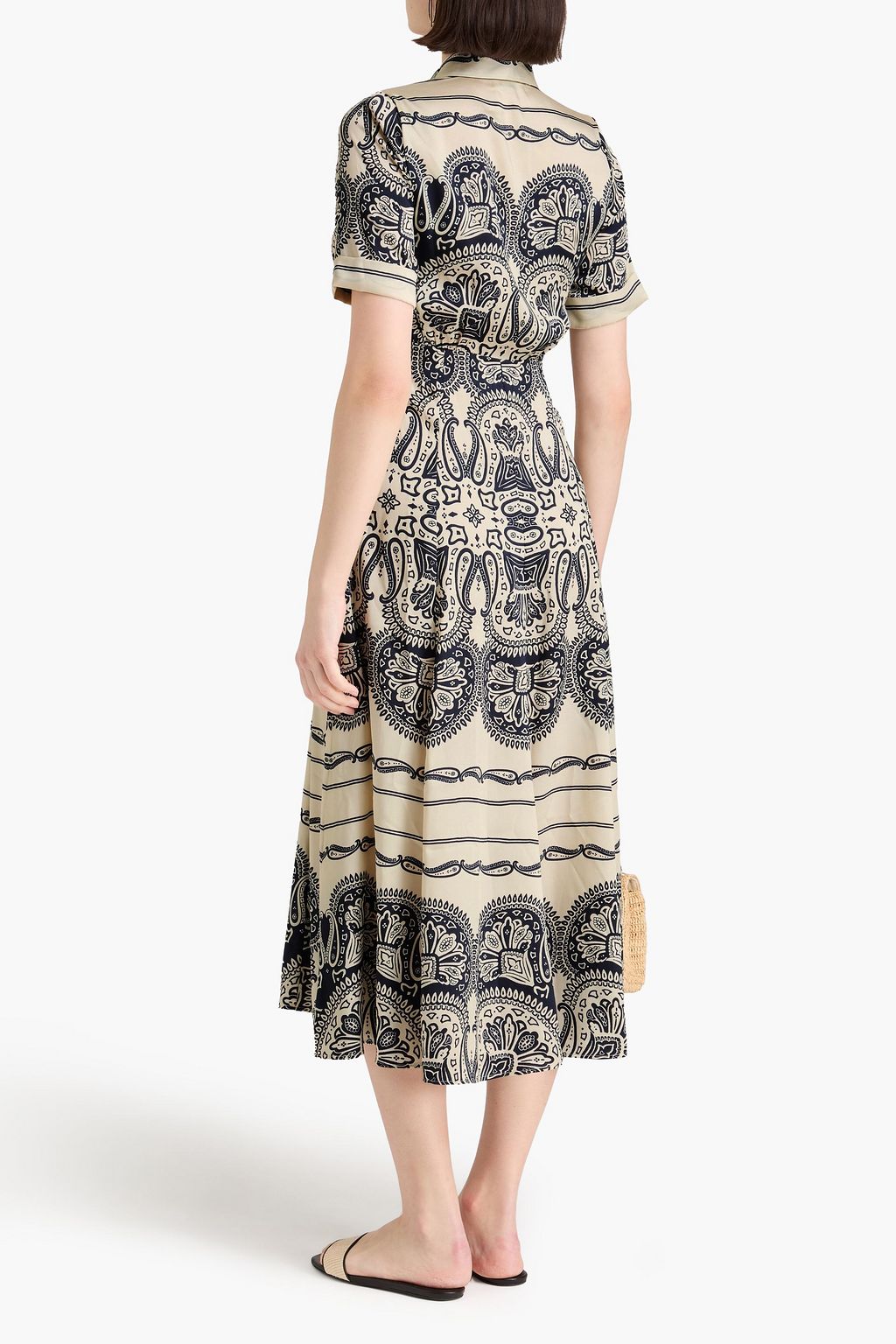 SANDRO Hemdkleid in Midilänge aus Twill mit Print