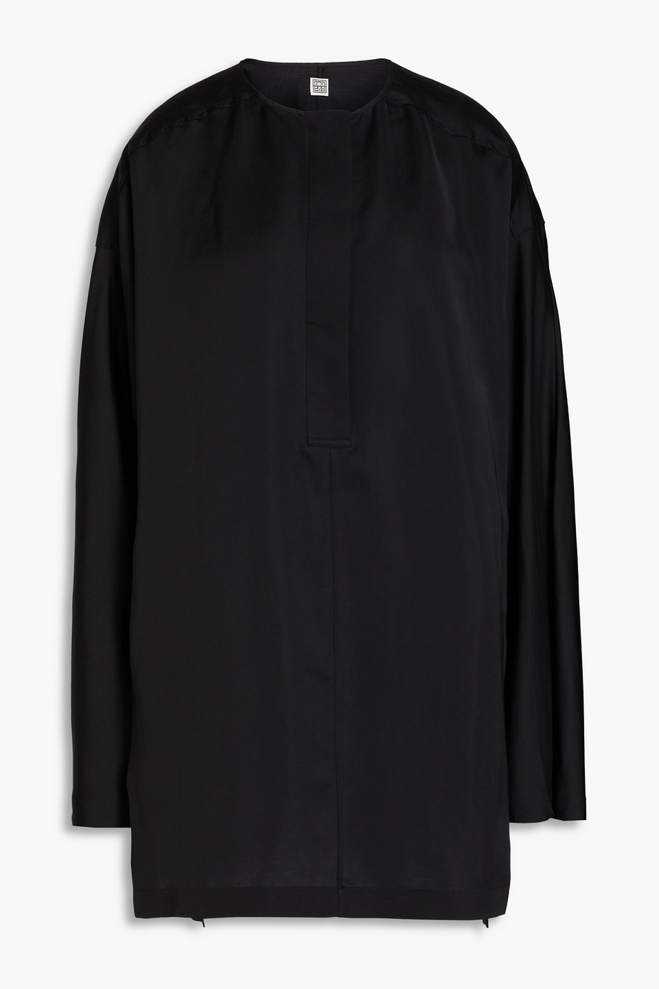 Totême Silk And Linen-blend Blouse In Black