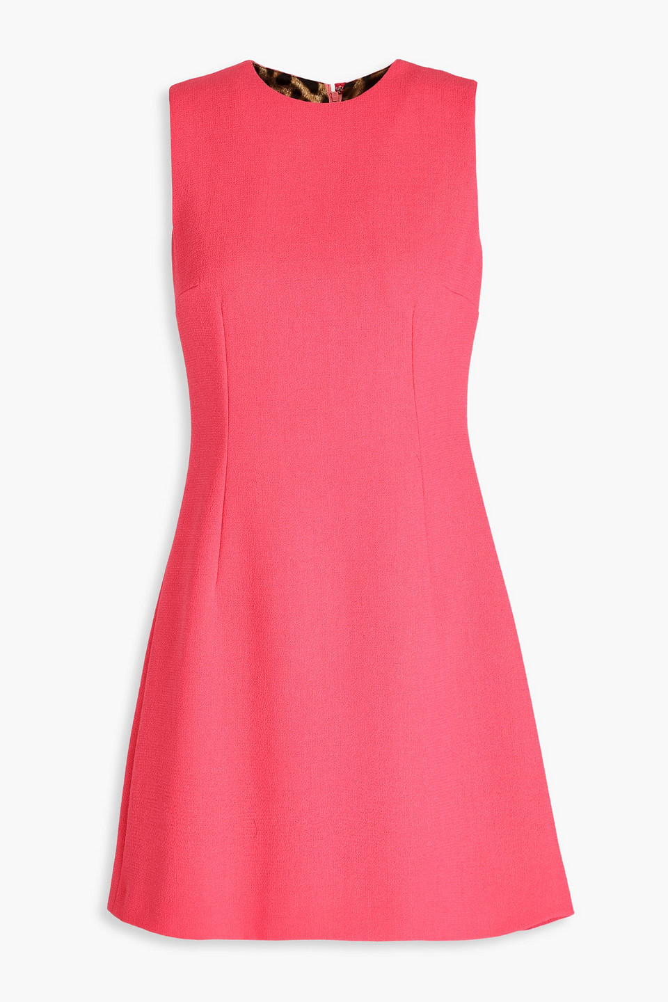 Dolce & Gabbana Wool-crepe Mini Dress In Coral