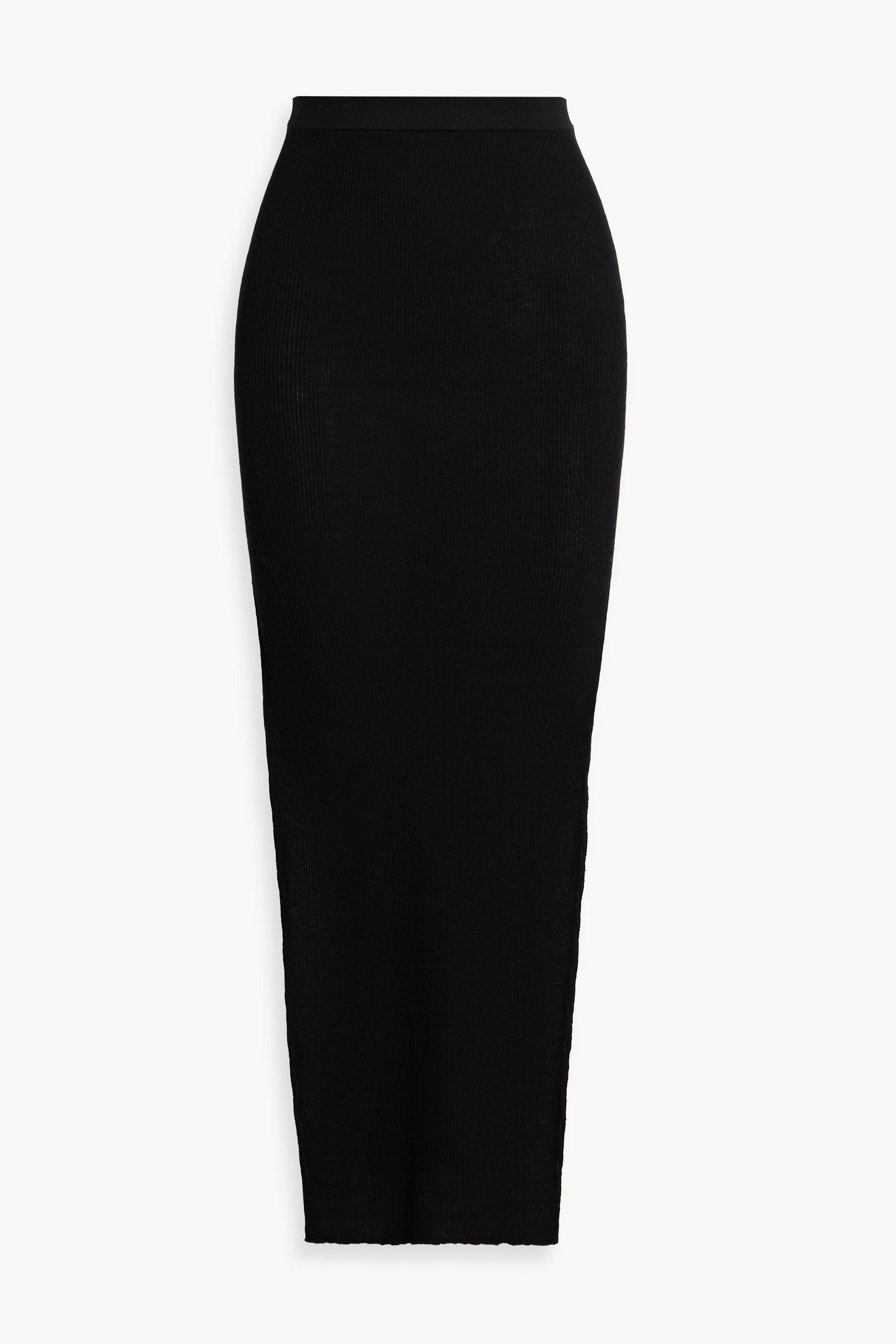 Rick Owens Sacri ribbed wool-blend maxi pencil skirt thumbnail