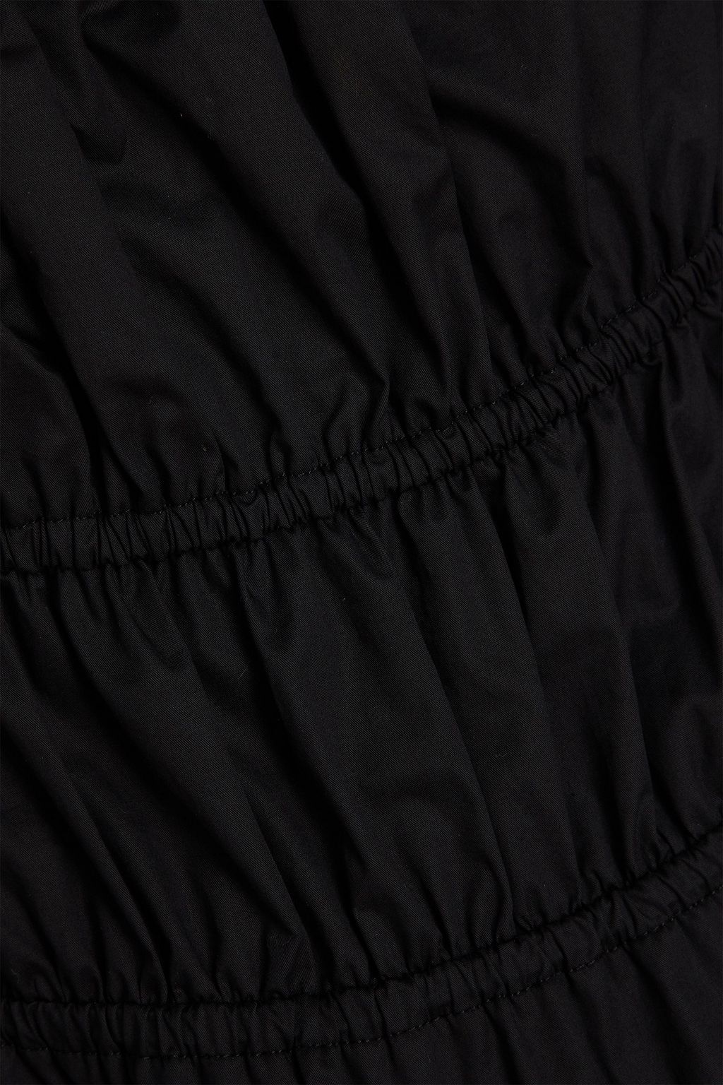 SANDRO ストレッチコットンポプリン ミディワンピース ギャザー入り