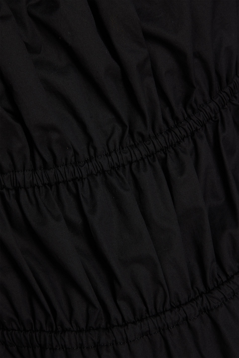 Sandro Gathered Stretch-cotton Poplin Midi Dress