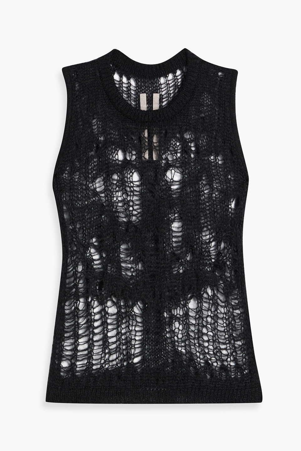 Rick Owens Spider Open-knit Tank In Black