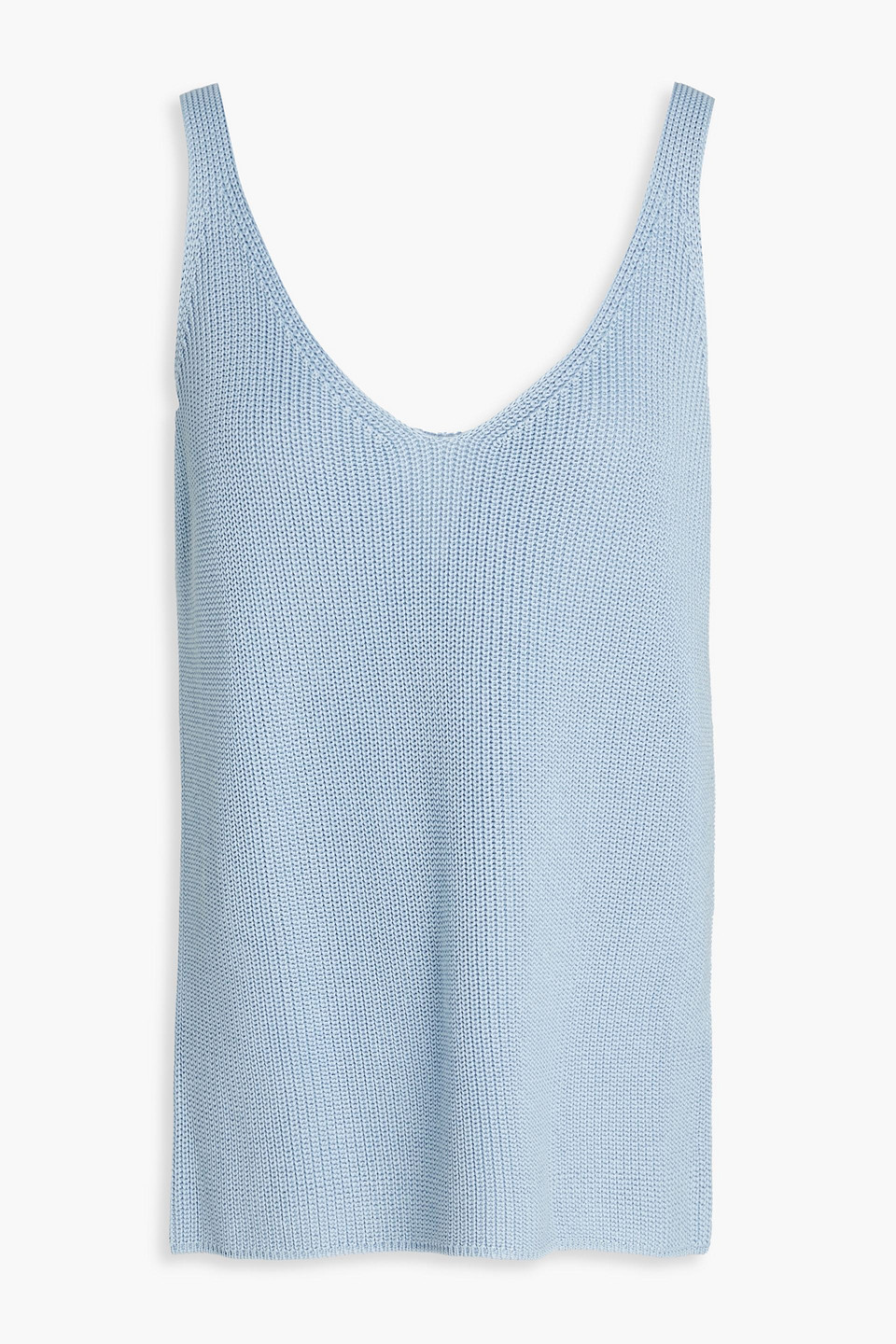 Gentryportofino - Silk and cotton-blend tank - Blue - IT 40