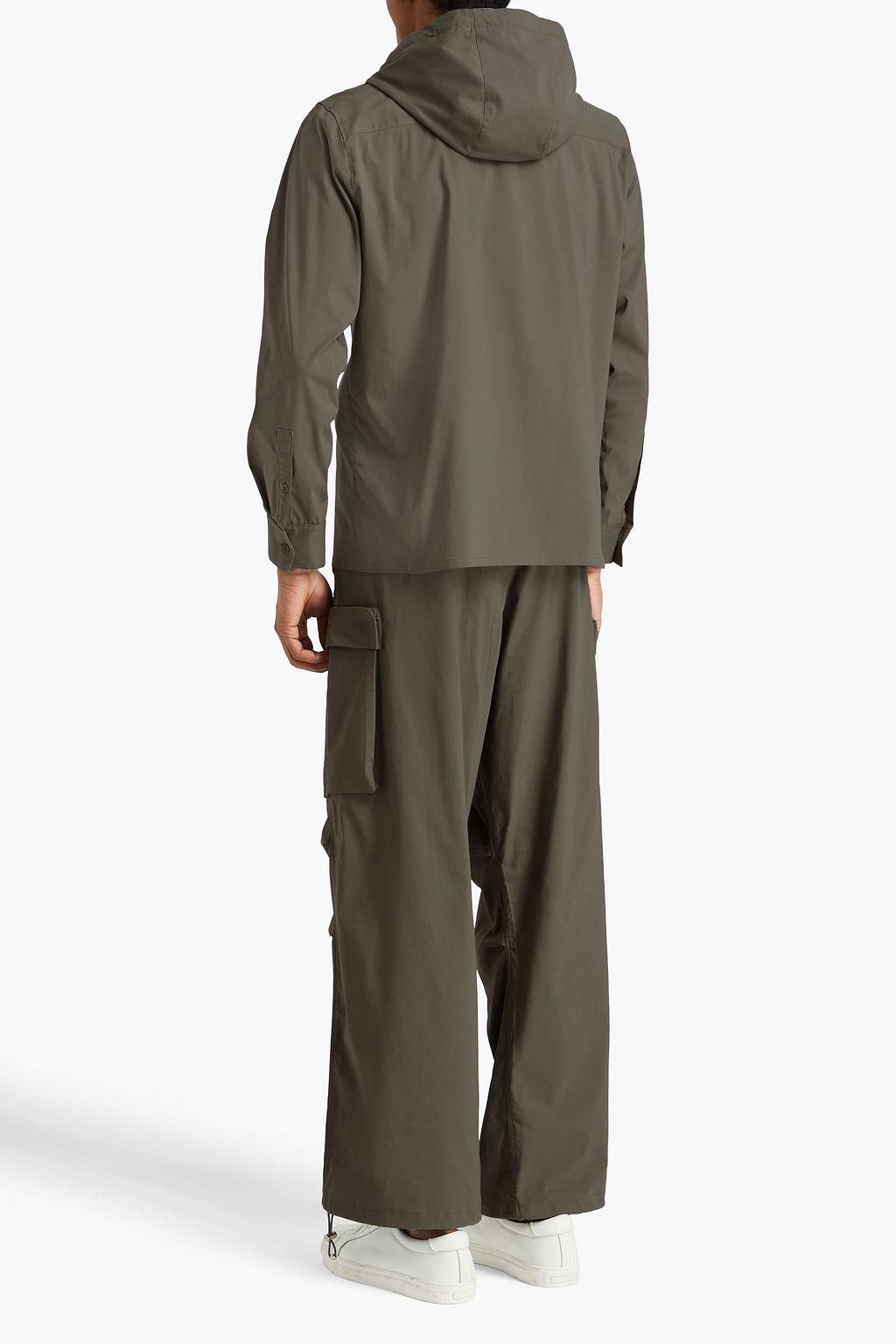 SANDRO Cotton-blend poplin hooded jacket