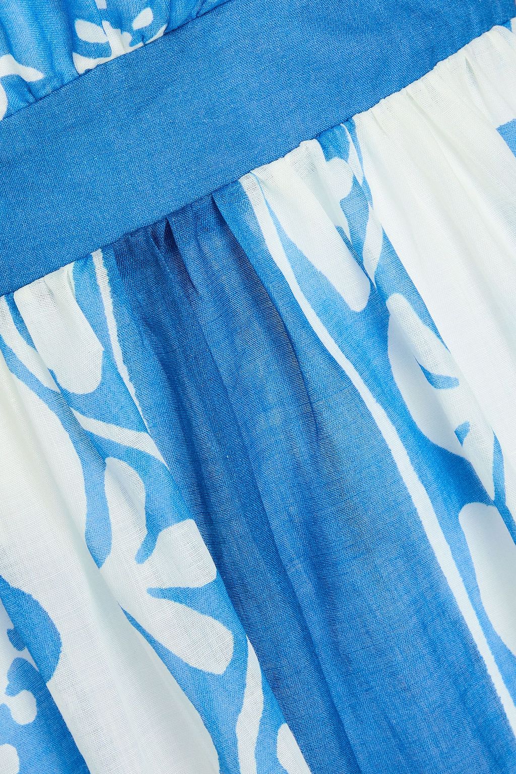 SANDRO Strapless cutout printed ramie midi dress