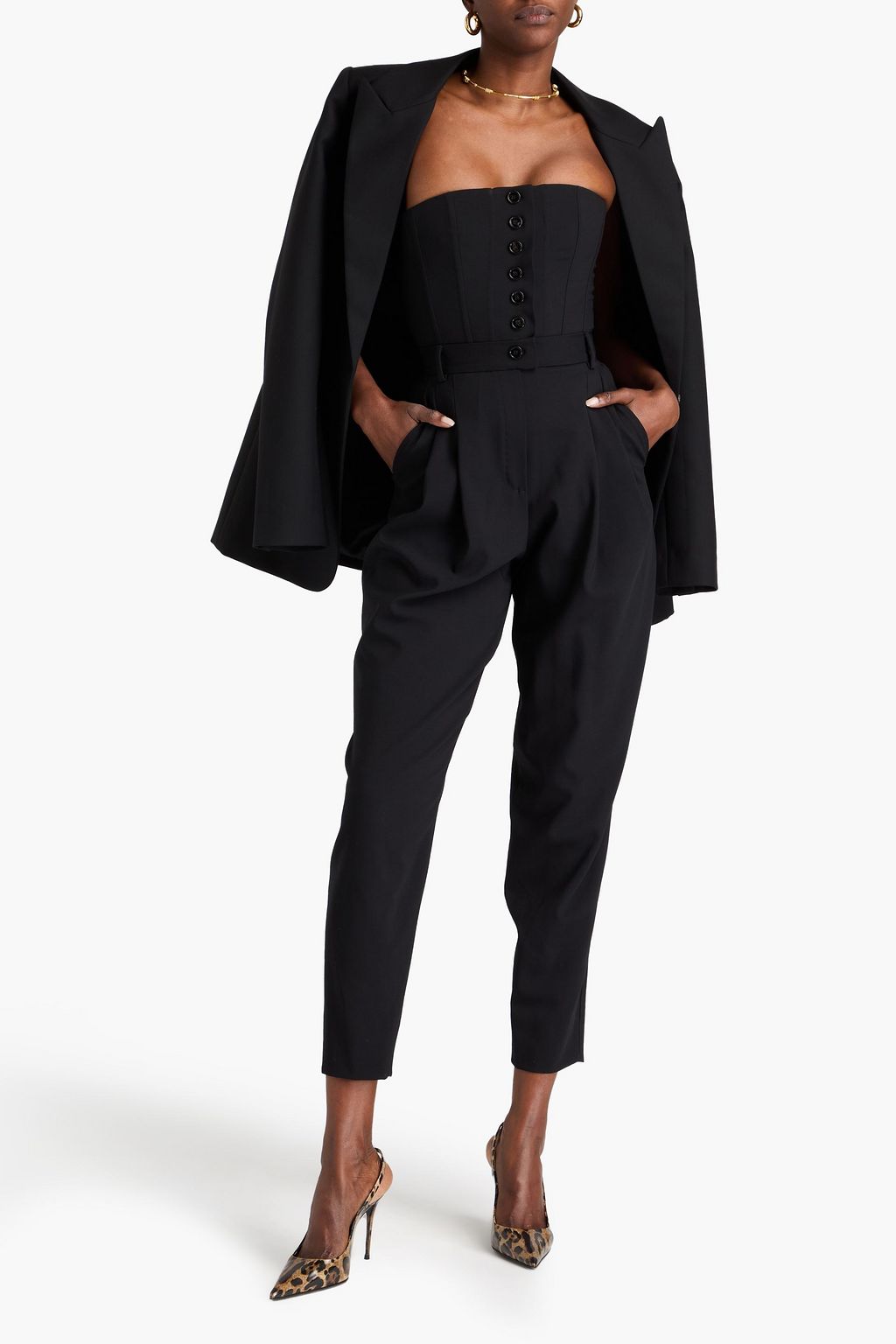DOLCE&GABBANA Strapless wool-blend jumpsuit