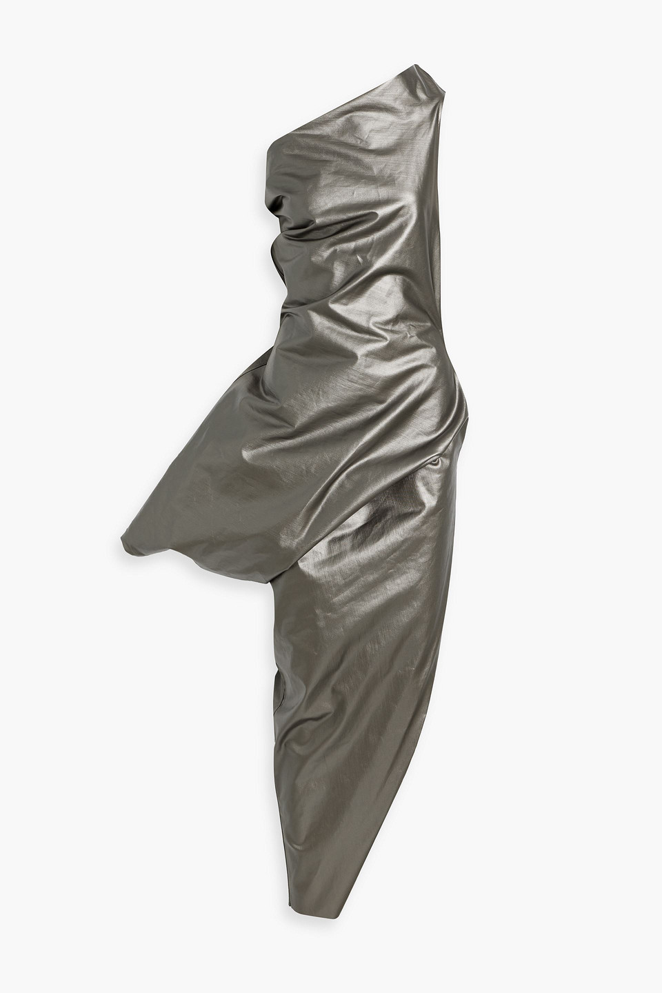 Walrus one-shoulder coated denim maxi dress