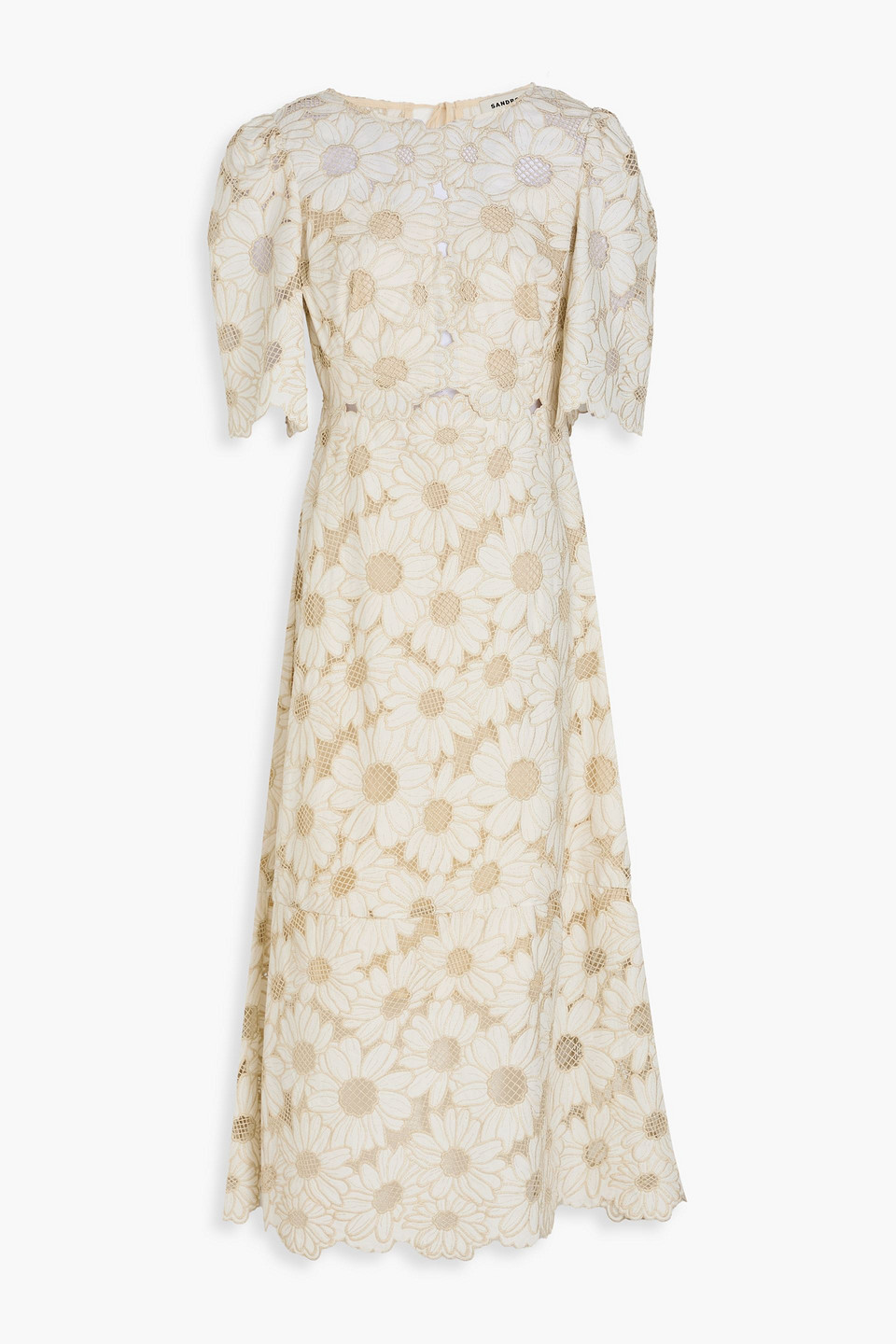 Sandro Metallic Lace Midi Dress