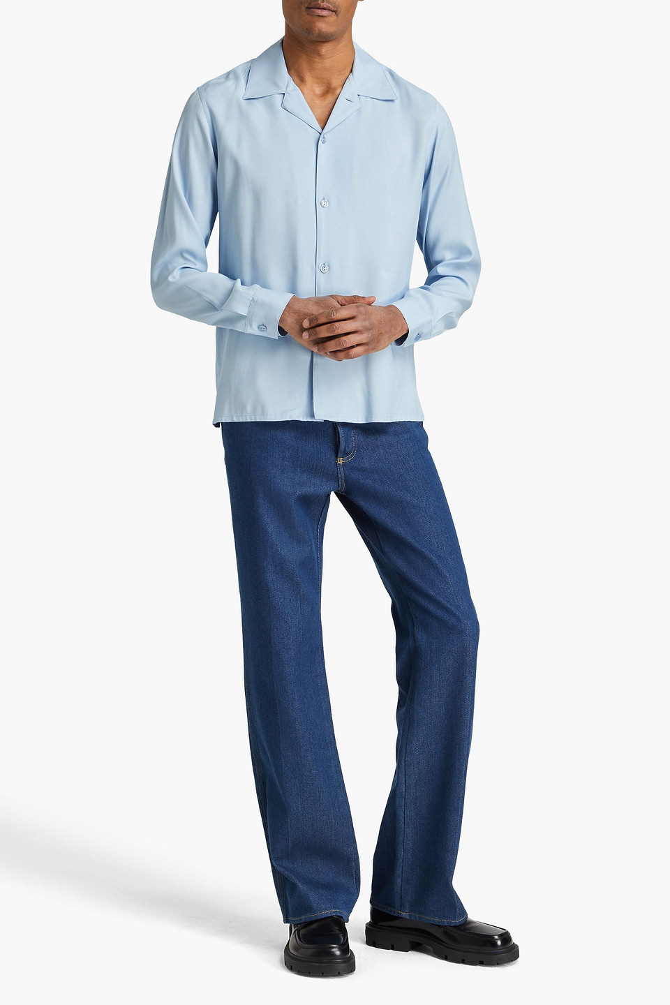 Sandro Hemd Aus Twill In Bleu
