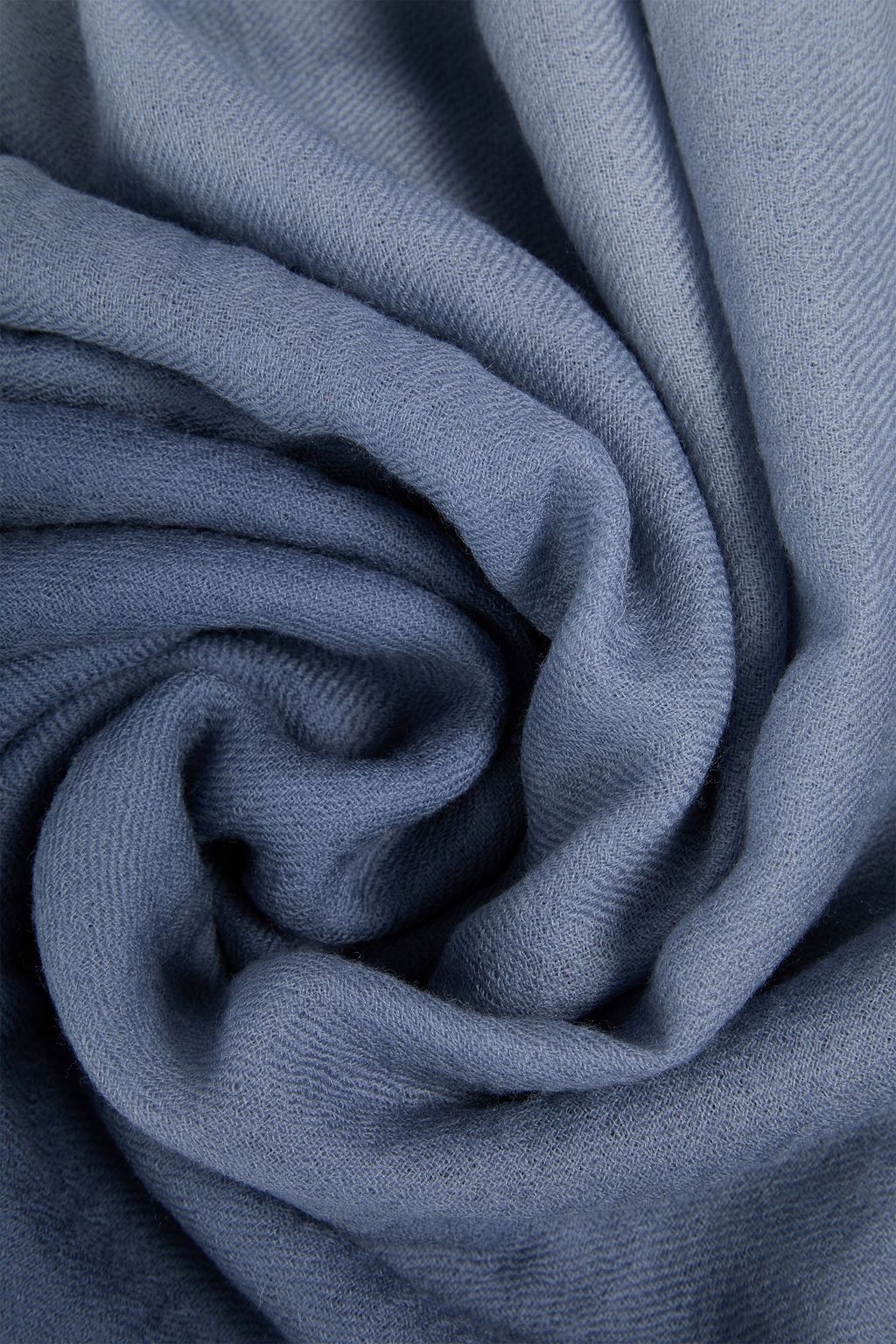 GENTRYPORTOFINO Fringed two-tone wool scarf