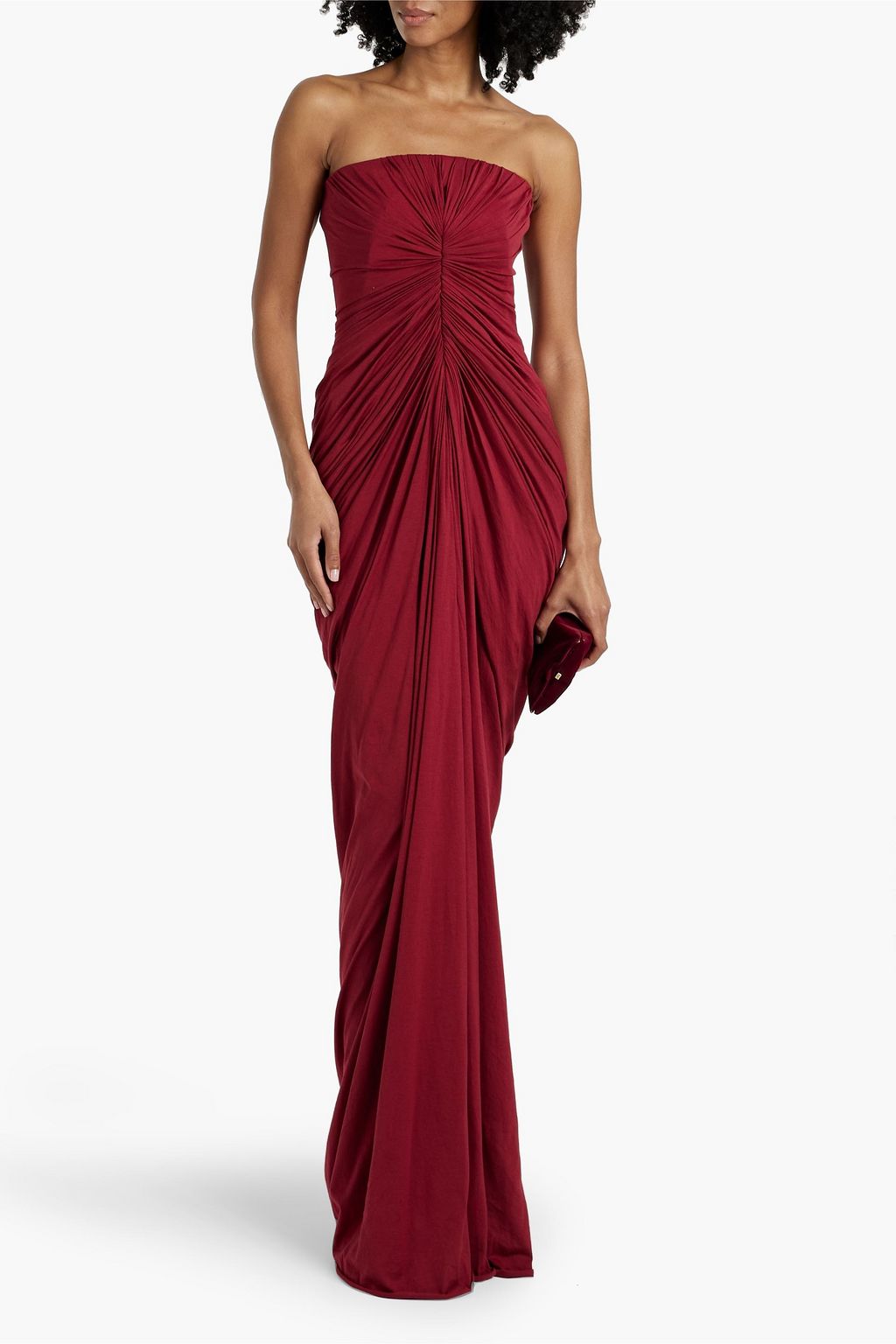 RICK OWENS Radiance strapless draped cotton-jersey gown