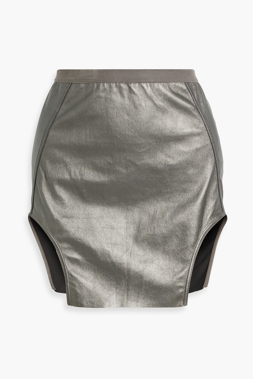 Rick Owens Diana Leather-blend Mini Skirt In Gunmetal