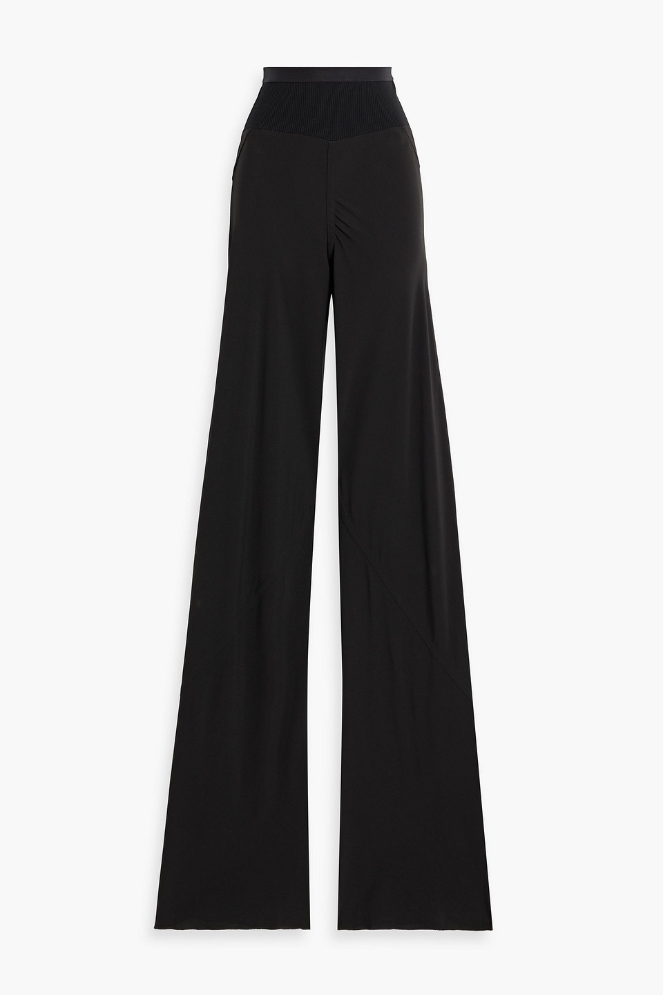 Rick Owens Jumbo Bias Crepe Wide-leg Pants In Black