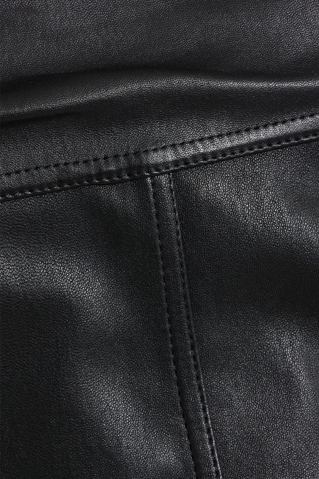 RICK OWENS Strapless leather-blend bustier top