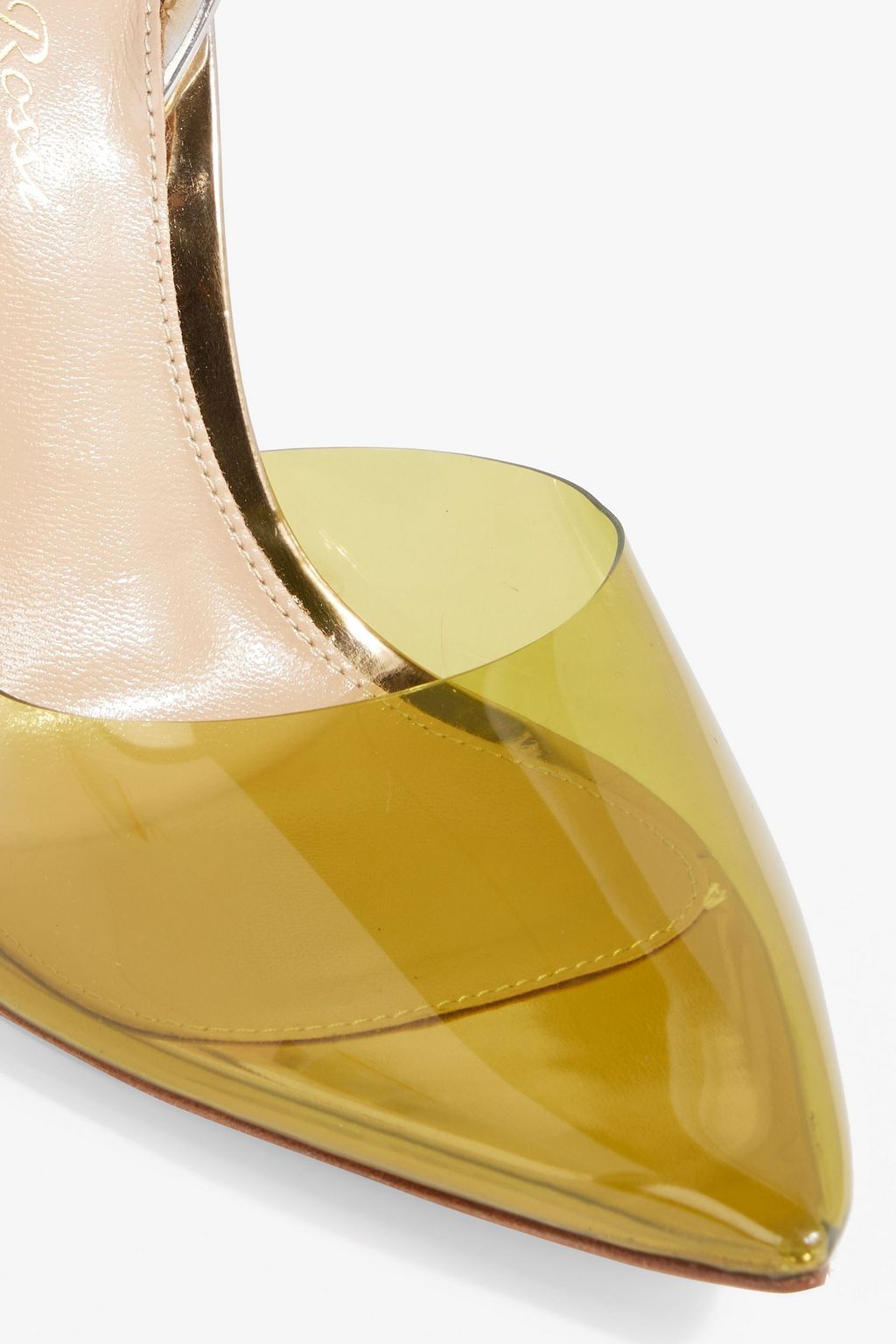 GIANVITO ROSSI Ribbon iridescent PVC slingback pumps