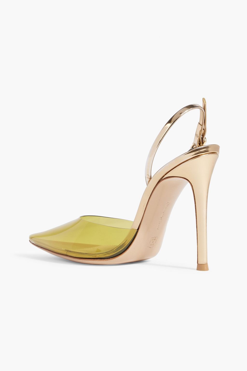 GIANVITO ROSSI Ribbon iridescent PVC slingback pumps