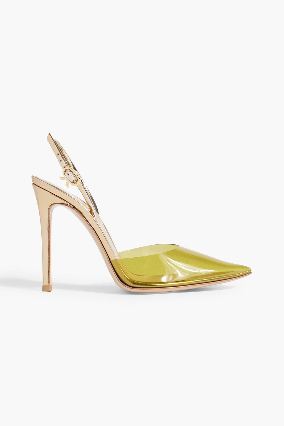 Gianvito Rossi Pointed-toe Leather Pumps In Mustard
