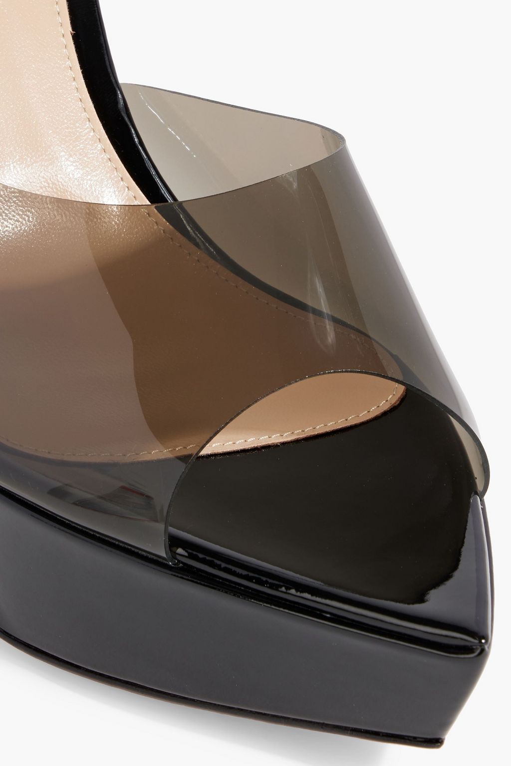 GIANVITO ROSSI Betty leather and TPU platform mules