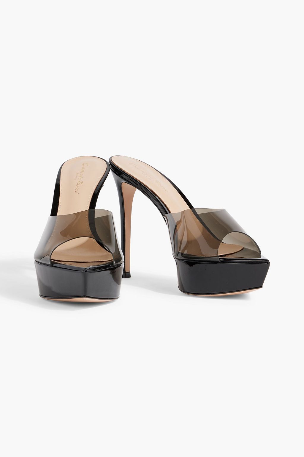 GIANVITO ROSSI Betty leather and TPU platform mules