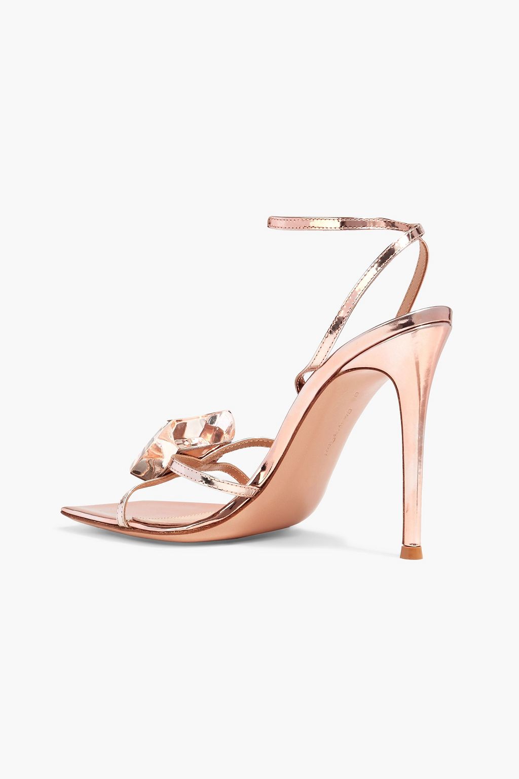 GIANVITO ROSSI Jaipur crystal-embellished mirrored-leather sandals