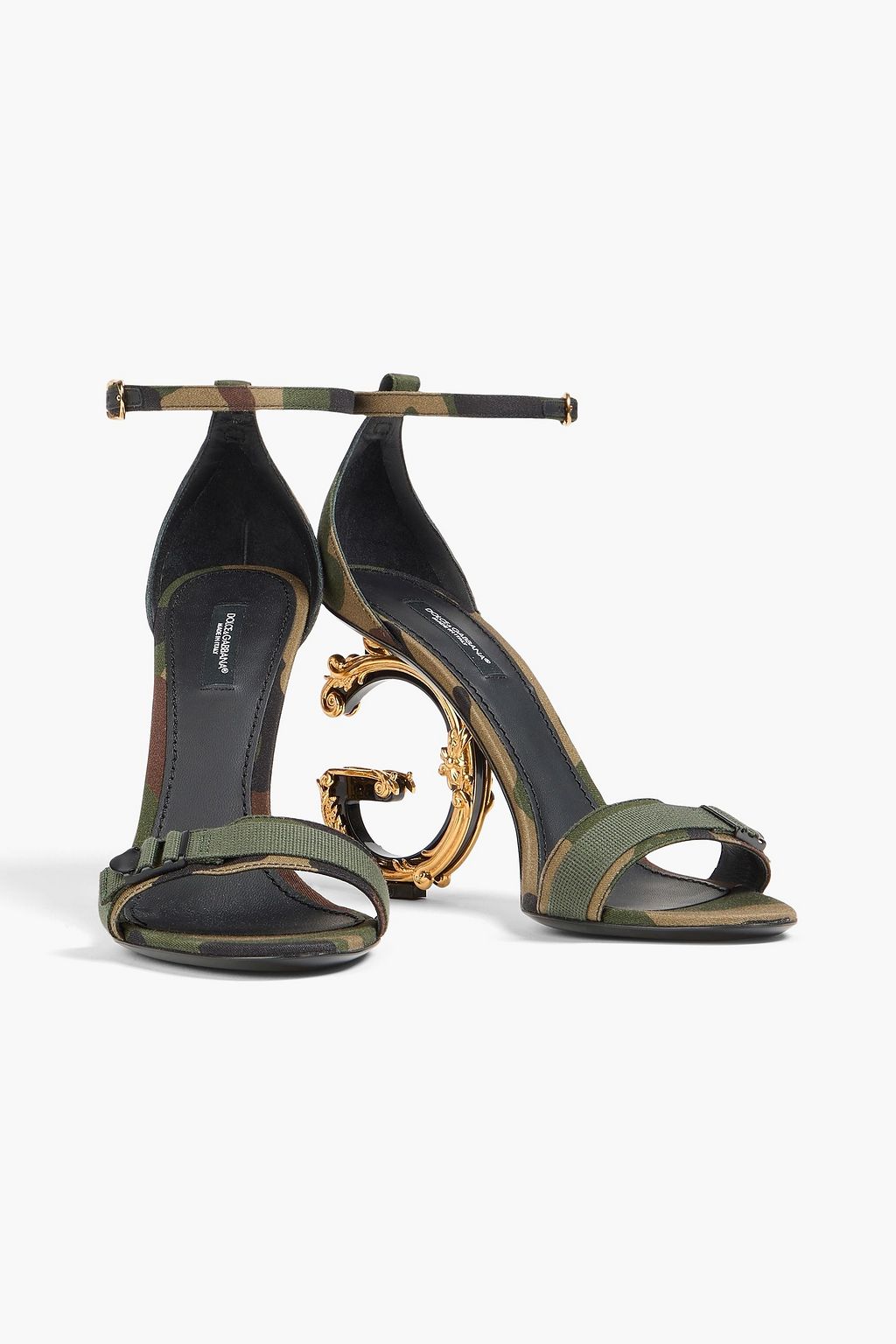 DOLCE&GABBANA Camouflage-print twill sandals