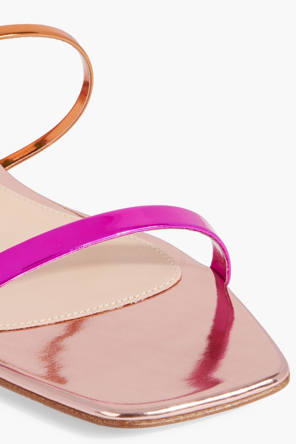 GIANVITO ROSSI Ribbon Downtown mirrored-leather sandals