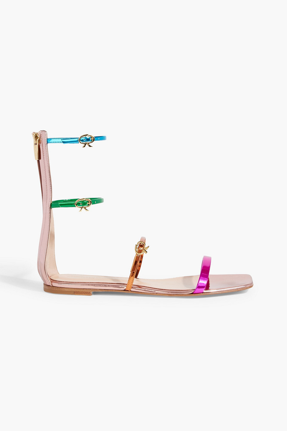 Ribbon Downtown mirrored-leather sandals