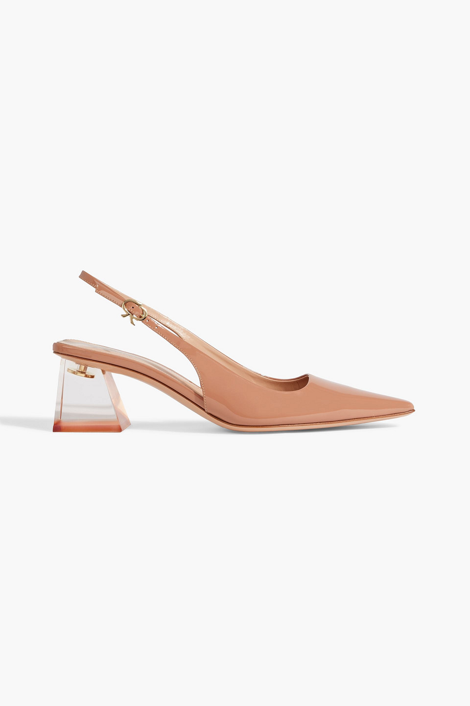 Cosmic 55 patent-leather slingback pumps