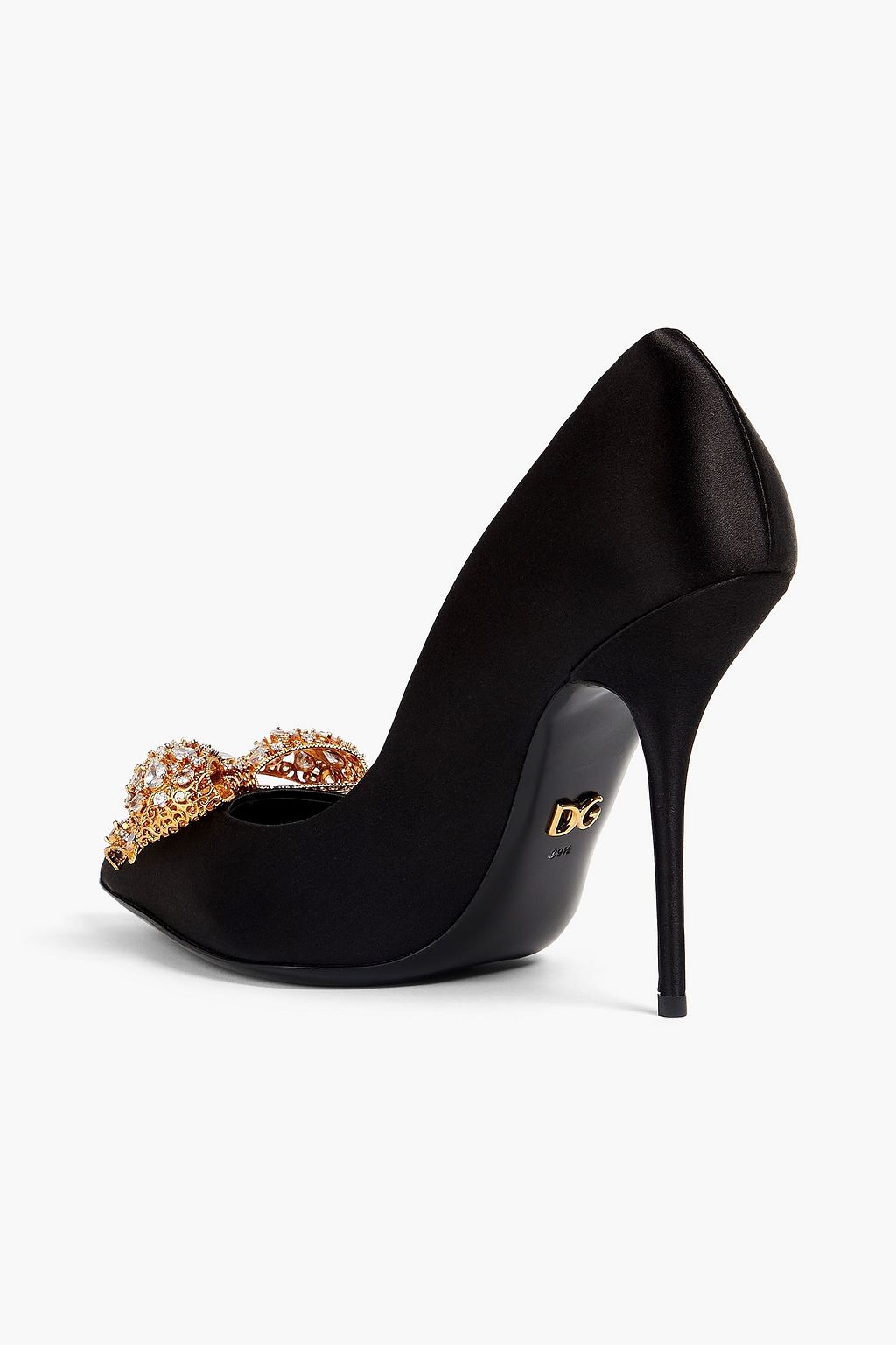DOLCE&GABBANA Embellished satin pumps