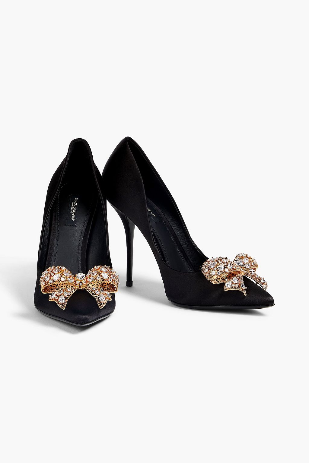 DOLCE&GABBANA Embellished satin pumps