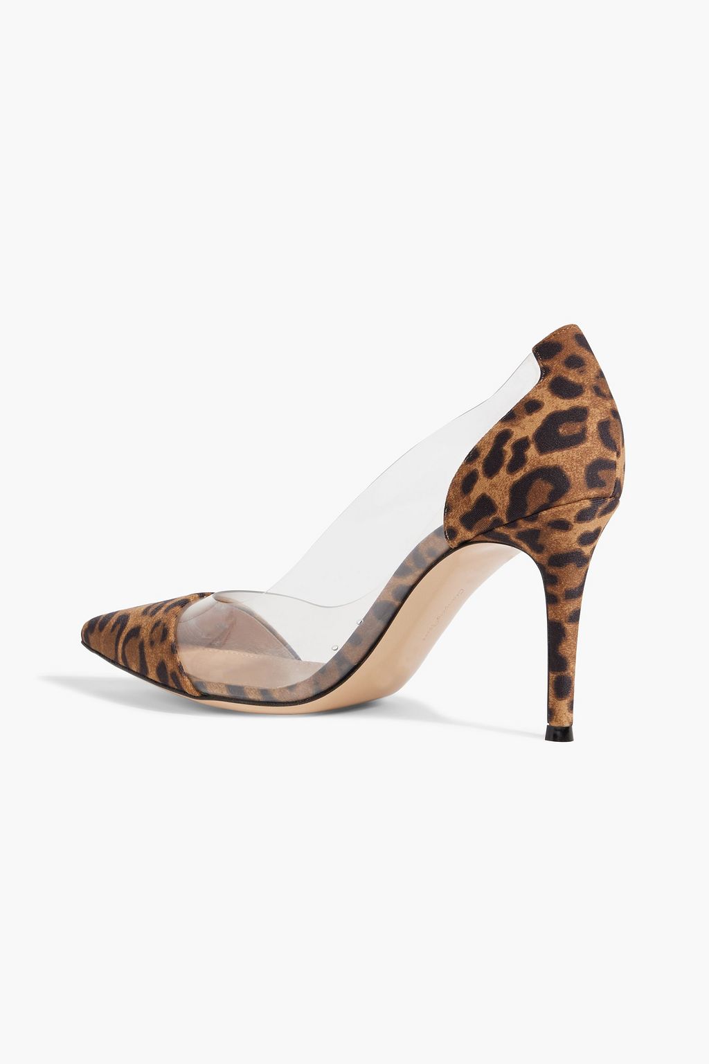 GIANVITO ROSSI Leopard-print woven and PVC pumps