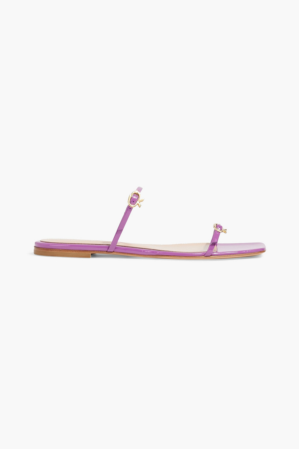 Gianvito Rossi Ribbon Cruise Patent-leather Sandals In Purple