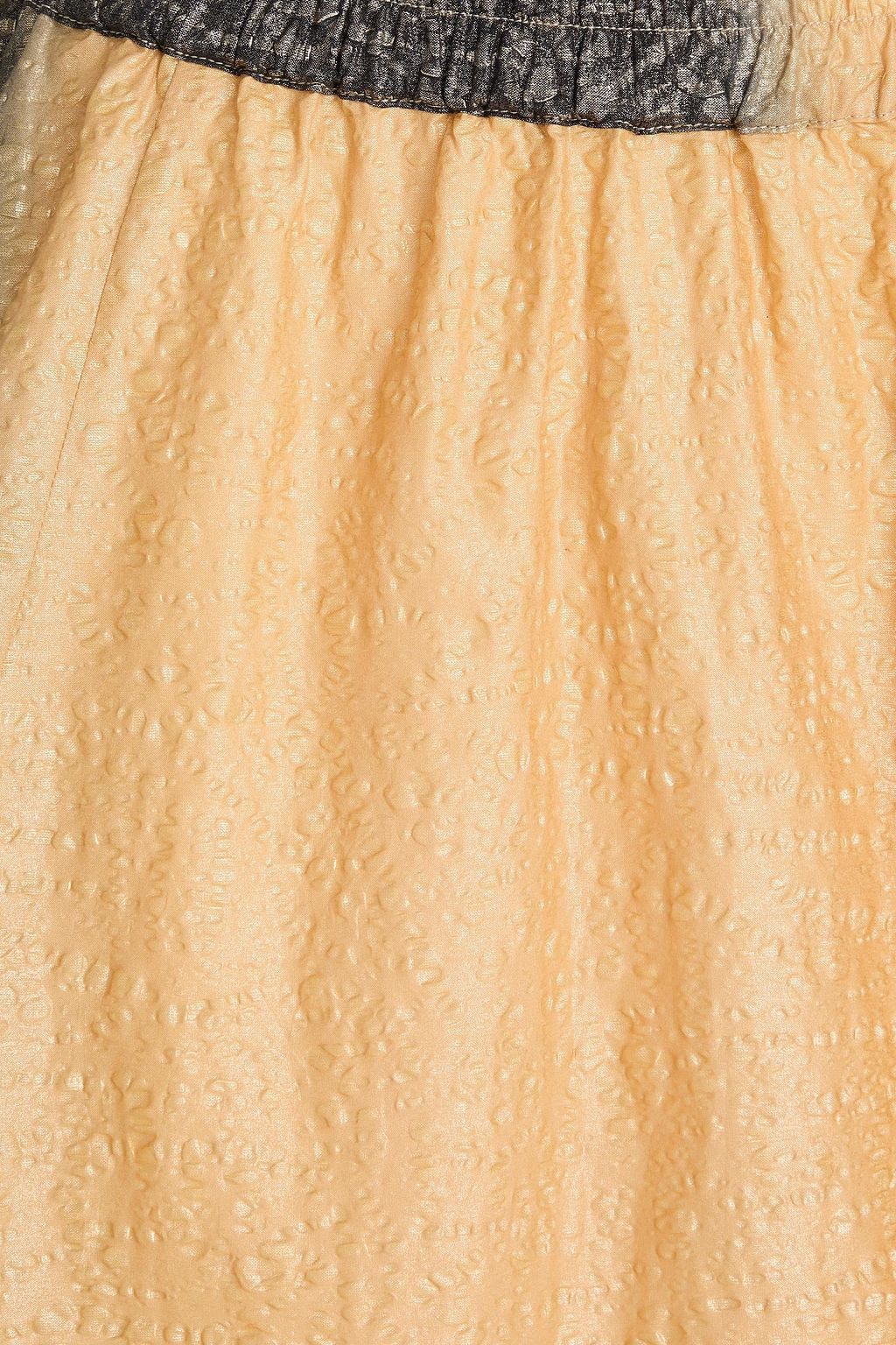 GENTRYPORTOFINO Metallic cotton-cloqué midi skirt