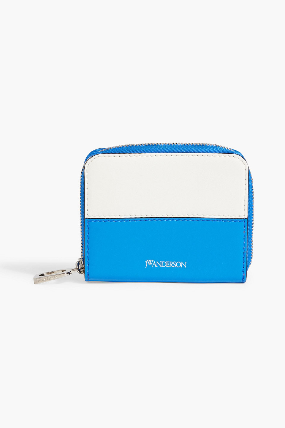 Jw Anderson Two-tone Leather Coin Purse In Blue