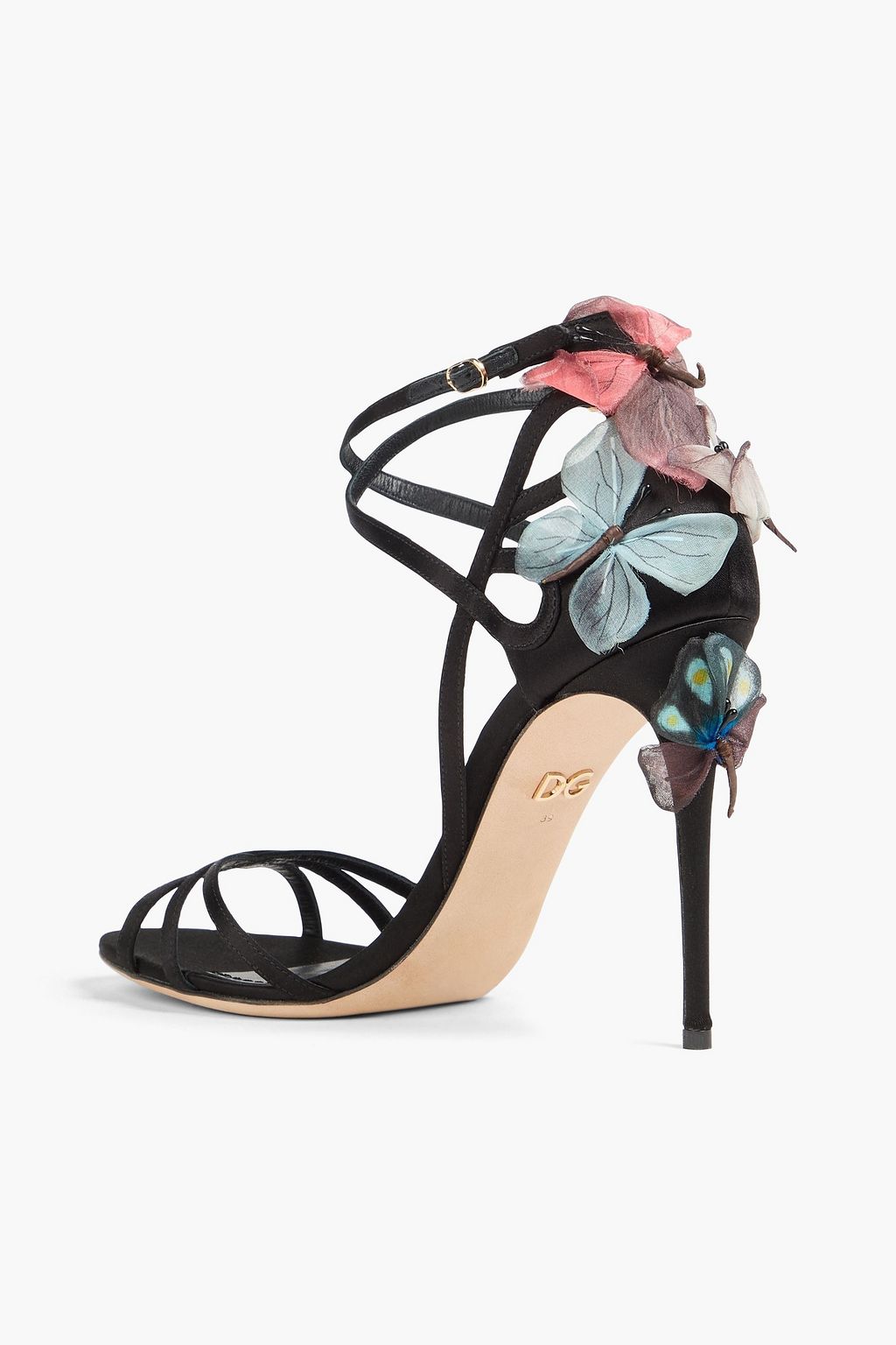 DOLCE&GABBANA صندل من الساتان مُزيّن بزخارف الأزهار