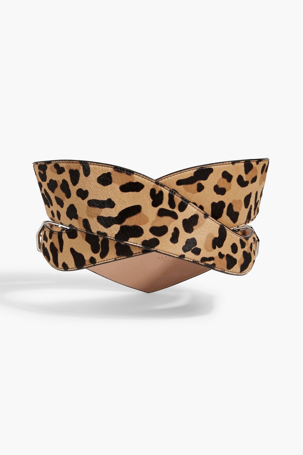 ALAÏA Leopard-print calf hair waist belt