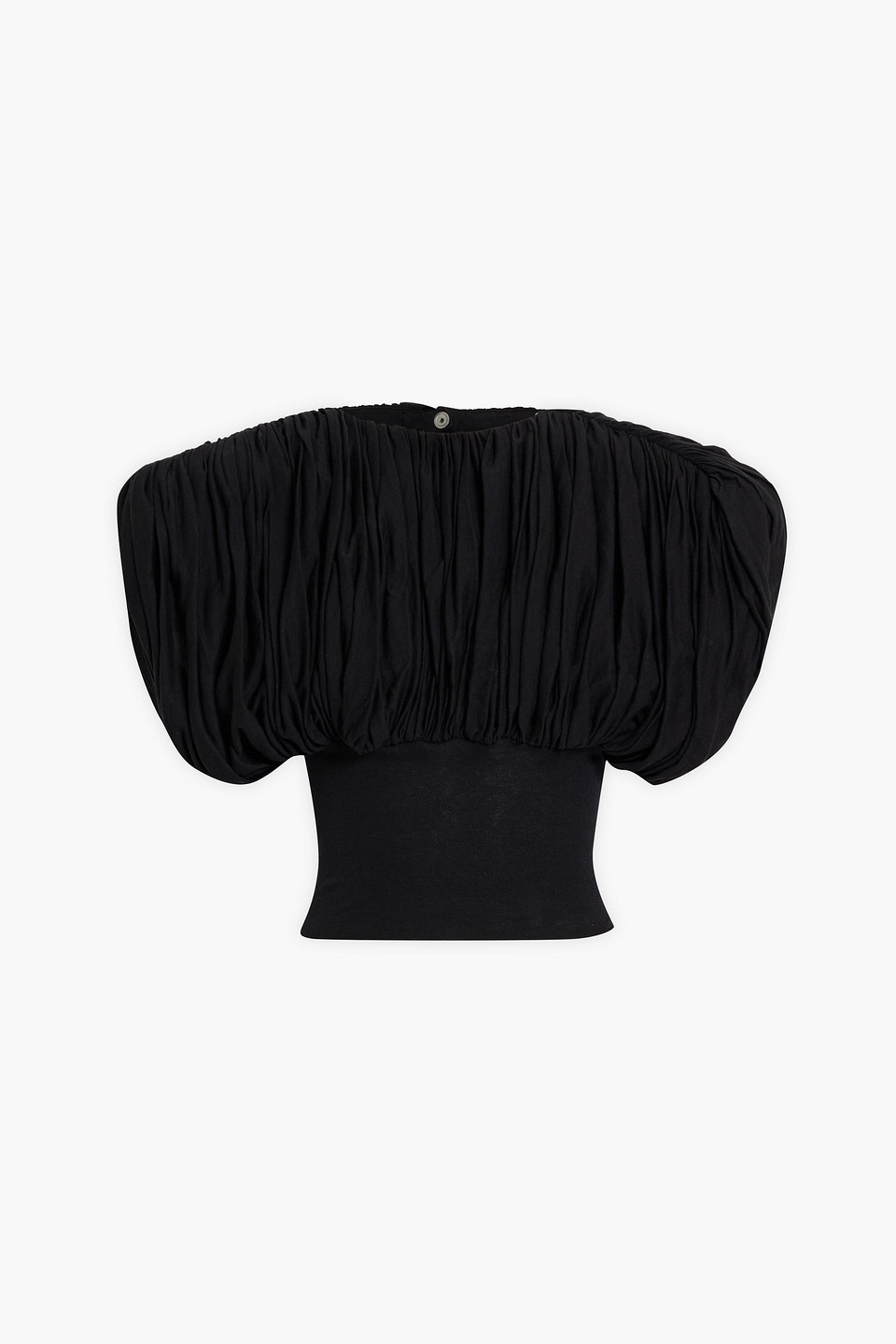 Rick Owens Tatlin Wide-shoulders Crop Top In Black