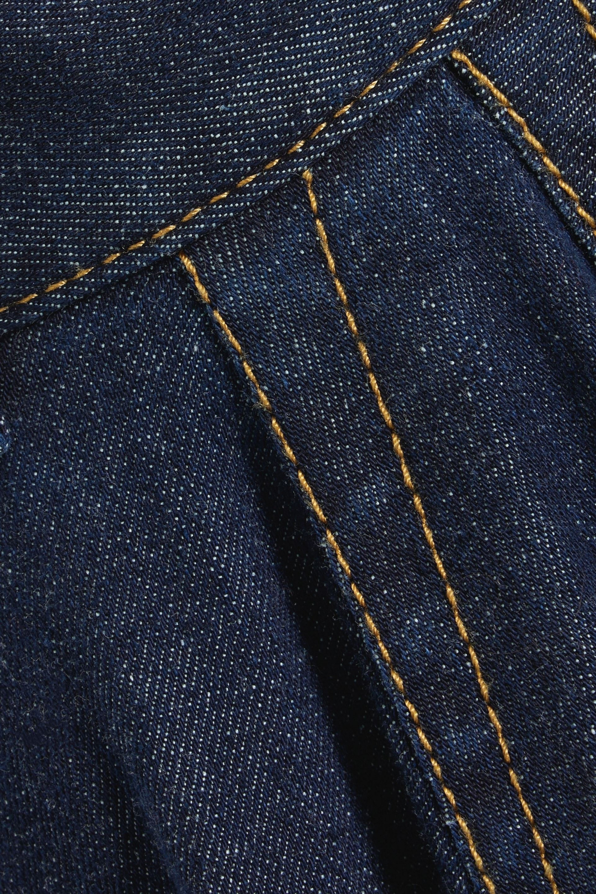 Alaïa Gathered denim midi skirt thumbnail