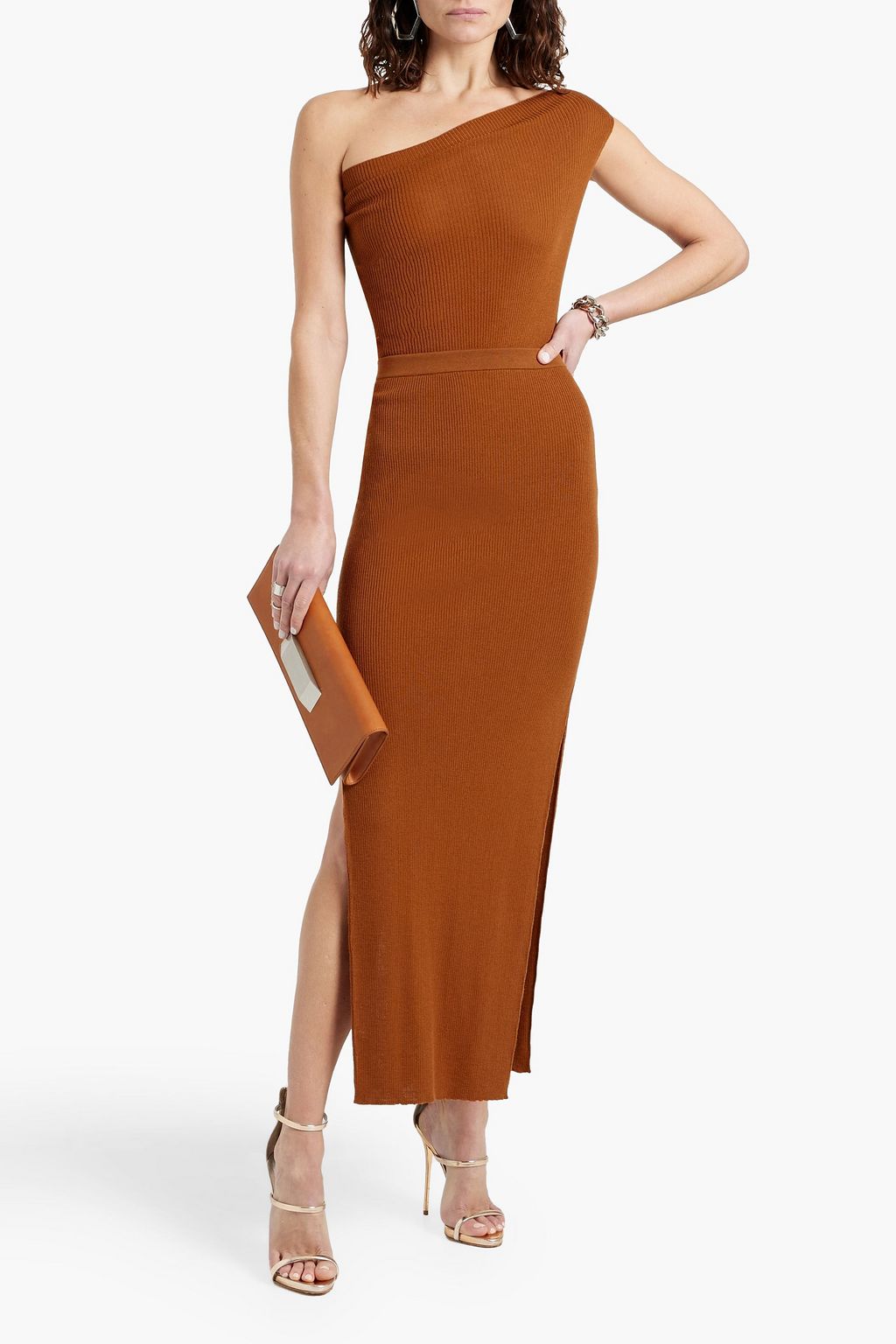 RICK OWENS Sacri ribbed wool-blend maxi pencil skirt