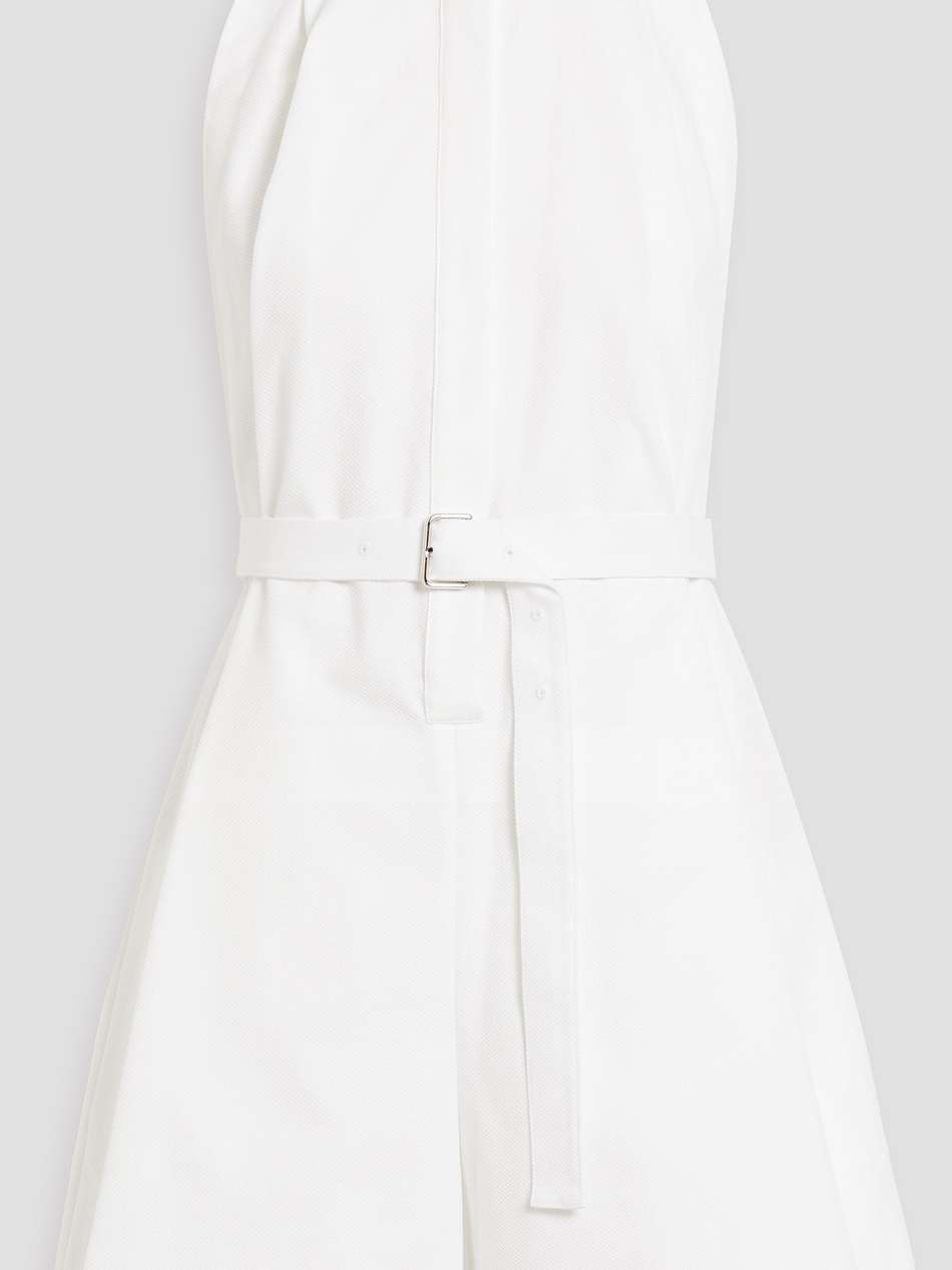 belted cotton-piqué playsuit