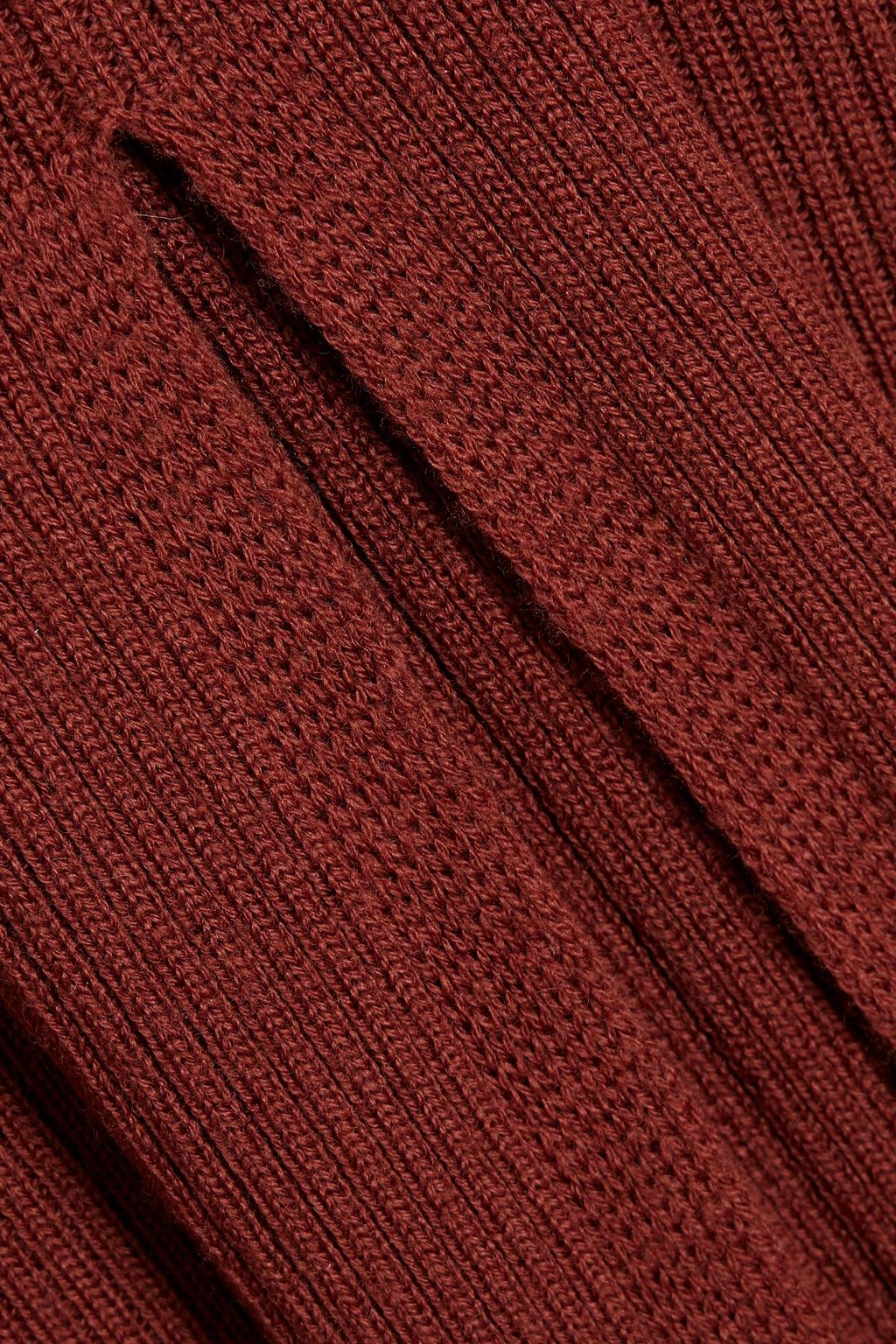 RICK OWENS Henna cold-shoulder ribbed wool top