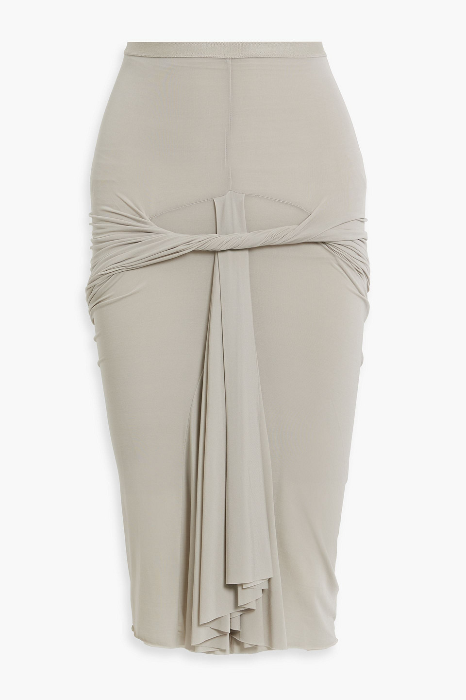 Rick Owens Twisted Cupro-jersey Skirt In Stone