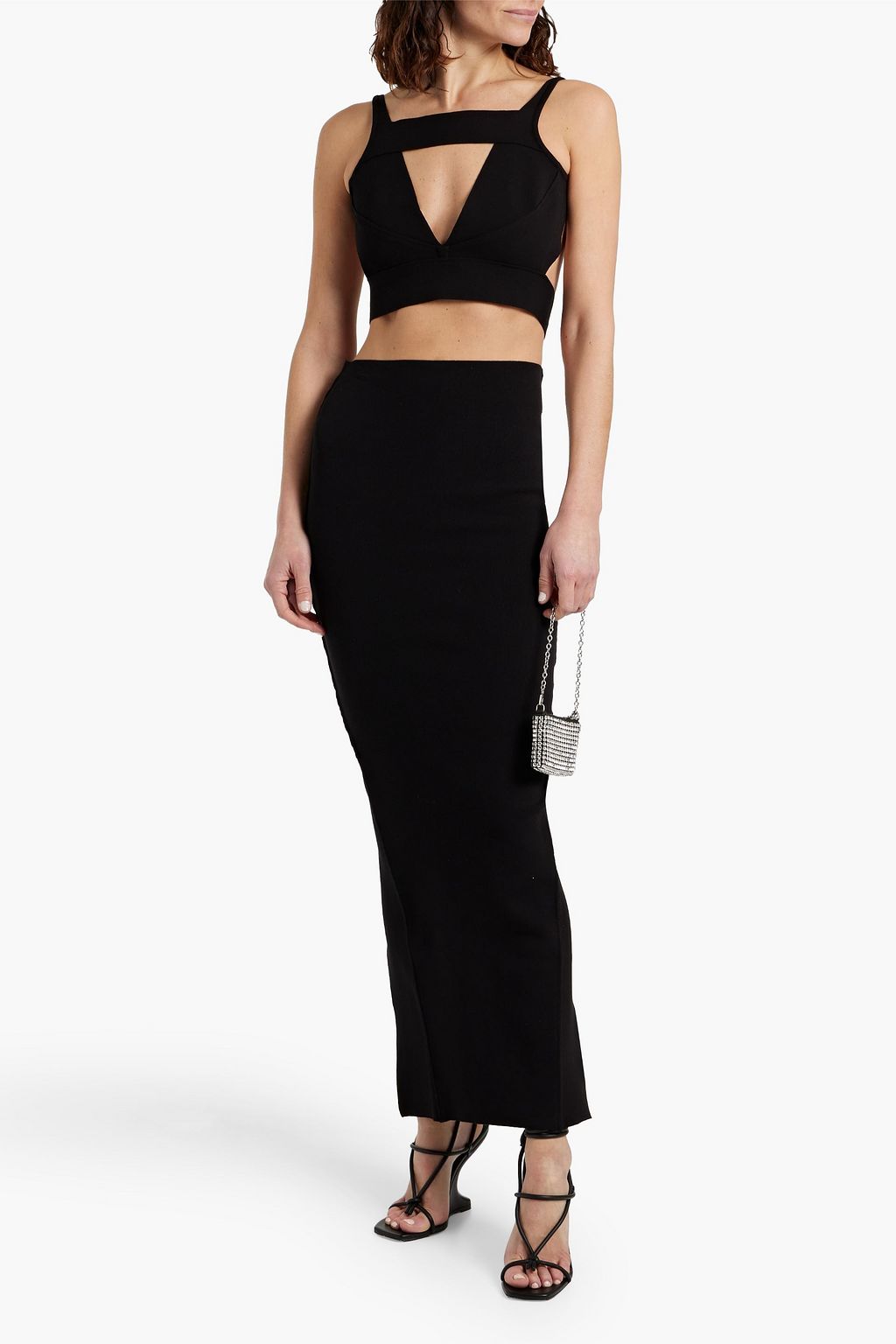 RICK OWENS Sling cutout stretch-knit bra top
