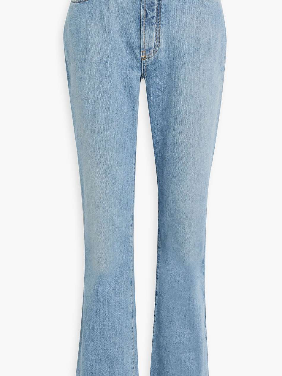 high-rise straight-leg jeans