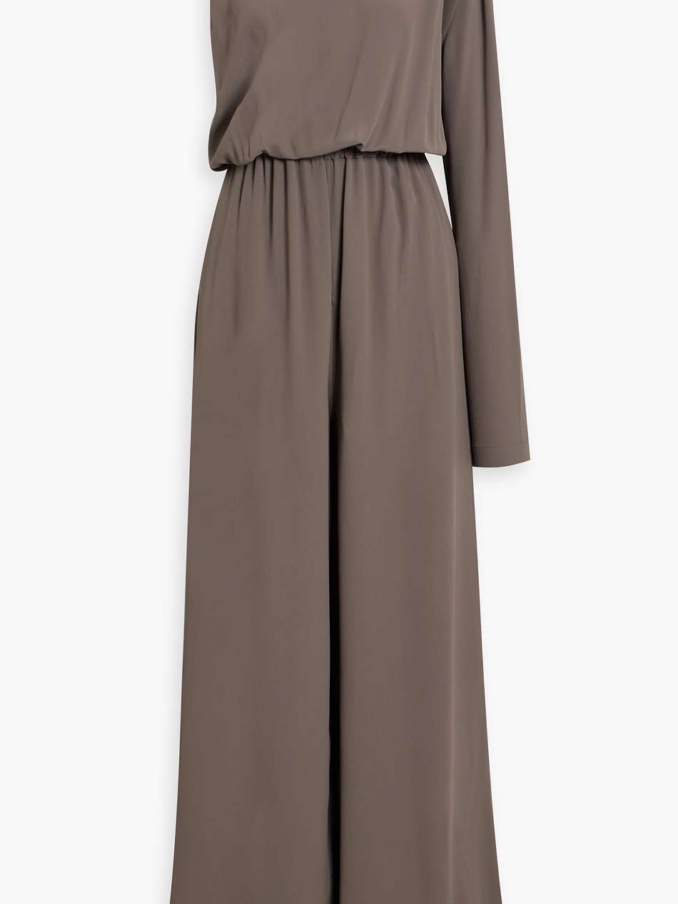 athena one-sleeve cutout crepe de chine wide-leg jumpsuit